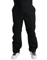 Dolce & Gabbana Black Polyester Logo Straight Pants -   -  Dolce & Gabbana.